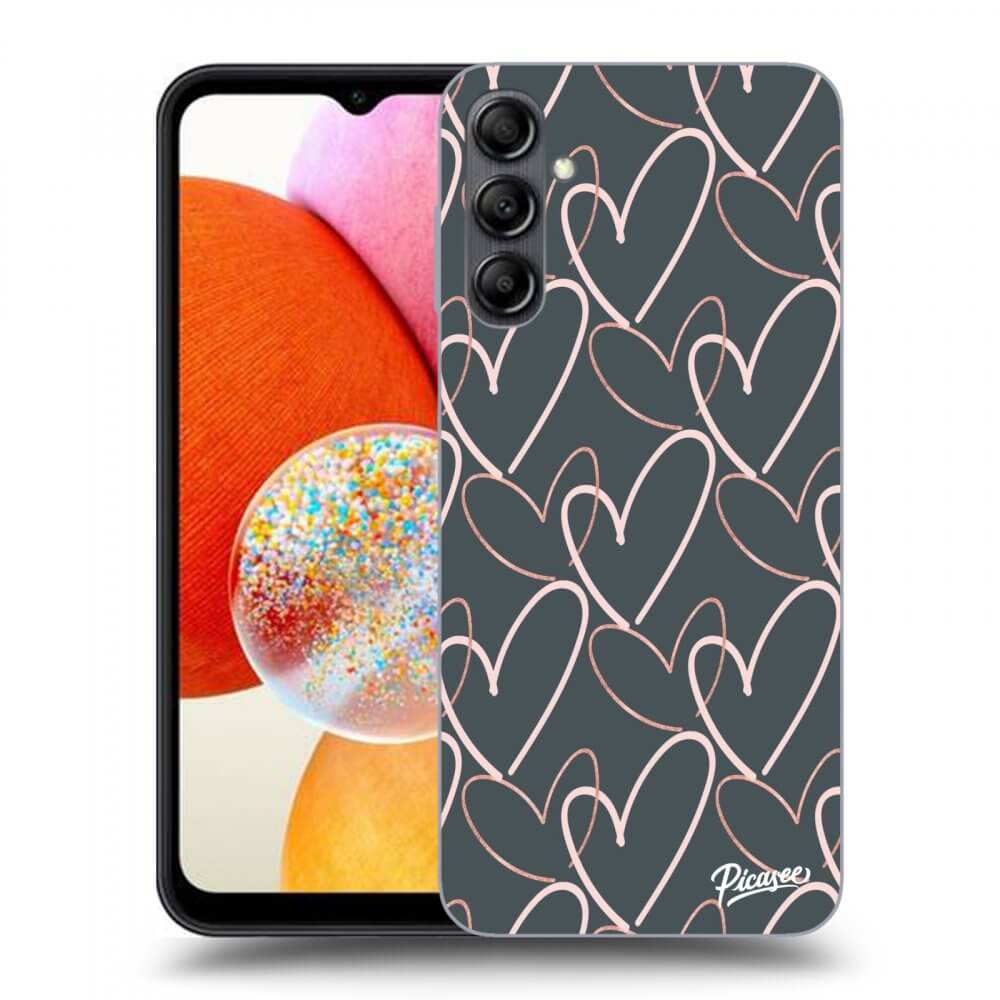 Picasee silikonski črni ovitek za Samsung Galaxy A14 4G A145R - Lots of love