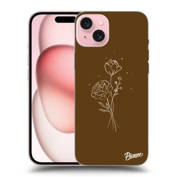 Ovitek za Apple iPhone 15 - Brown flowers