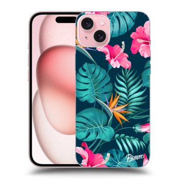 Ovitek za Apple iPhone 15 - Pink Monstera