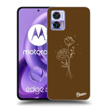 Picasee silikonski črni ovitek za Motorola Edge 30 Neo - Brown flowers