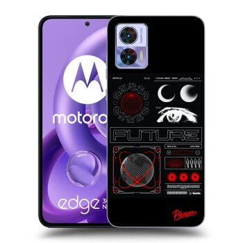 Picasee silikonski črni ovitek za Motorola Edge 30 Neo - WAVES