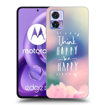 Picasee silikonski črni ovitek za Motorola Edge 30 Neo - Think happy be happy