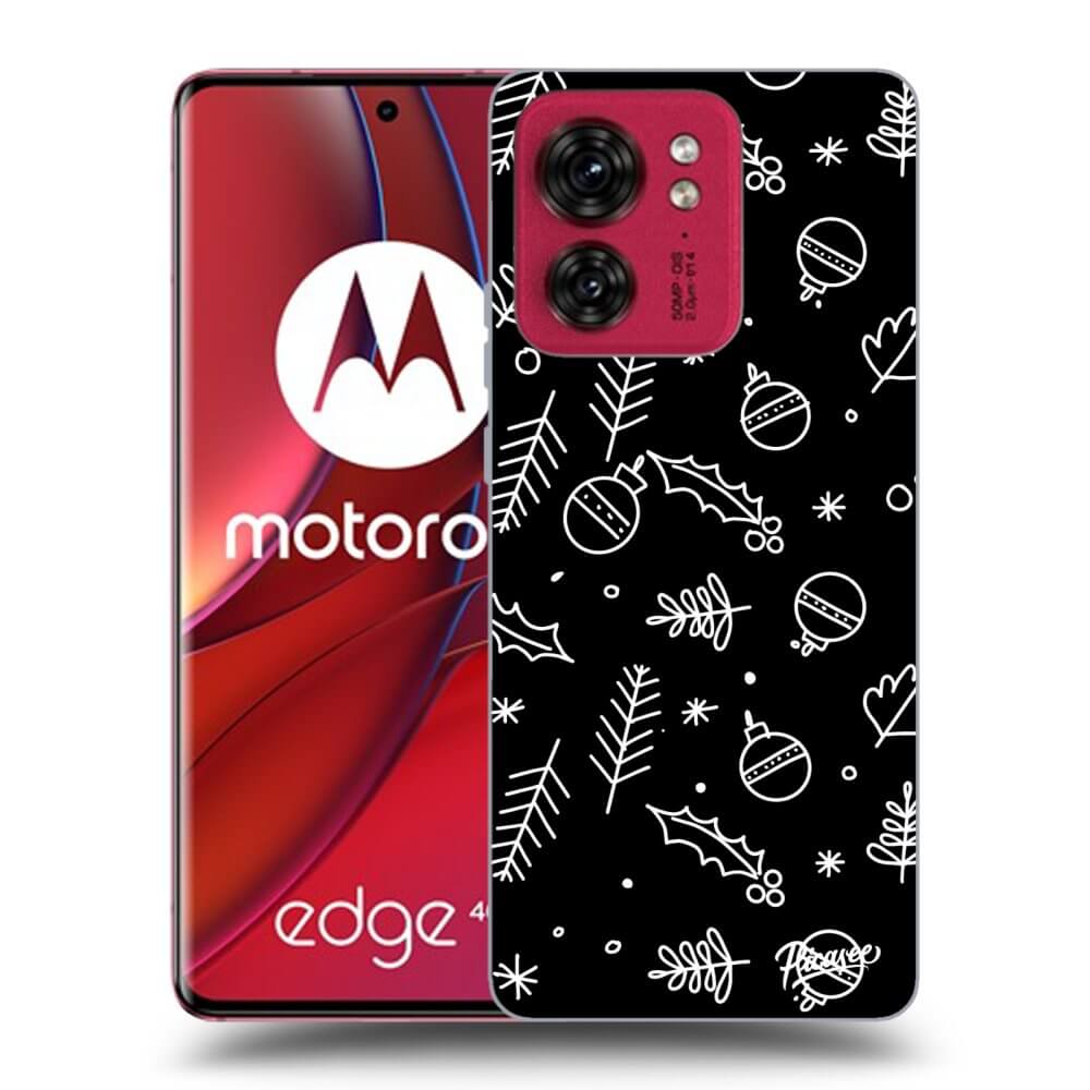Picasee silikonski črni ovitek za Motorola Edge 40 - Mistletoe