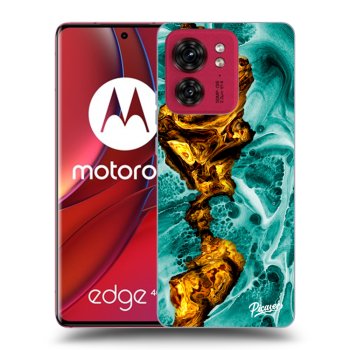 Picasee silikonski črni ovitek za Motorola Edge 40 - Goldsky
