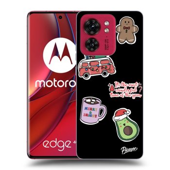 Picasee silikonski črni ovitek za Motorola Edge 40 - Christmas Stickers