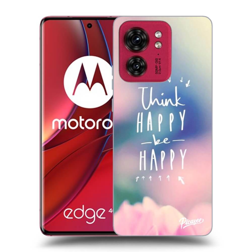 Picasee silikonski črni ovitek za Motorola Edge 40 - Think happy be happy