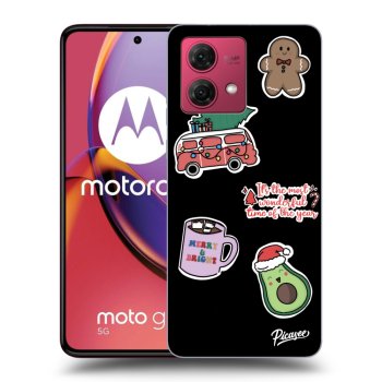 Picasee silikonski črni ovitek za Motorola Moto G84 5G - Christmas Stickers