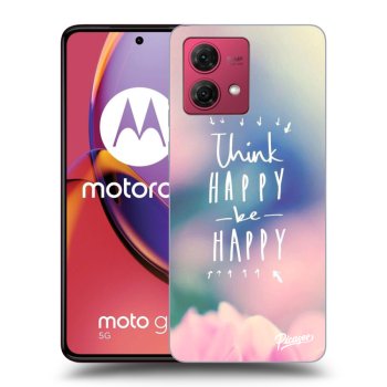 Picasee silikonski črni ovitek za Motorola Moto G84 5G - Think happy be happy