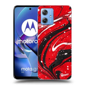 Picasee silikonski črni ovitek za Motorola Moto G54 5G - Red black