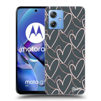 Picasee silikonski črni ovitek za Motorola Moto G54 5G - Lots of love