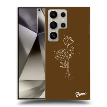 Ovitek za Samsung Galaxy S24 Ultra S928B 5G - Brown flowers