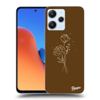 Ovitek za Xiaomi Redmi 12 5G - Brown flowers