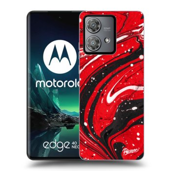 Picasee silikonski črni ovitek za Motorola Edge 40 Neo - Red black