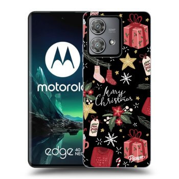 Picasee silikonski črni ovitek za Motorola Edge 40 Neo - Christmas