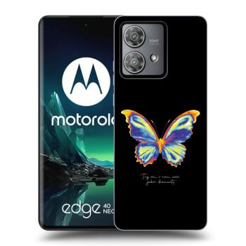 Picasee silikonski črni ovitek za Motorola Edge 40 Neo - Diamanty Black