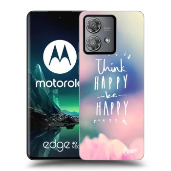 Picasee silikonski črni ovitek za Motorola Edge 40 Neo - Think happy be happy
