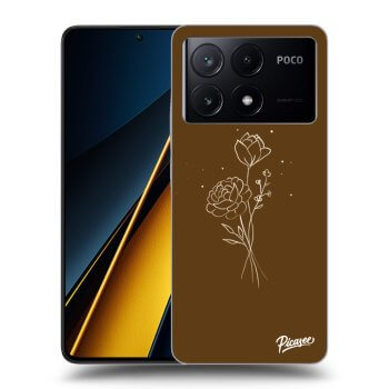 Ovitek za Xiaomi Poco X6 Pro - Brown flowers