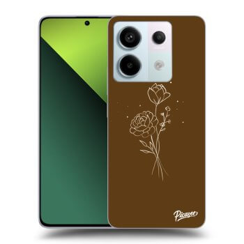 Ovitek za Xiaomi Redmi Note 13 Pro 5G - Brown flowers