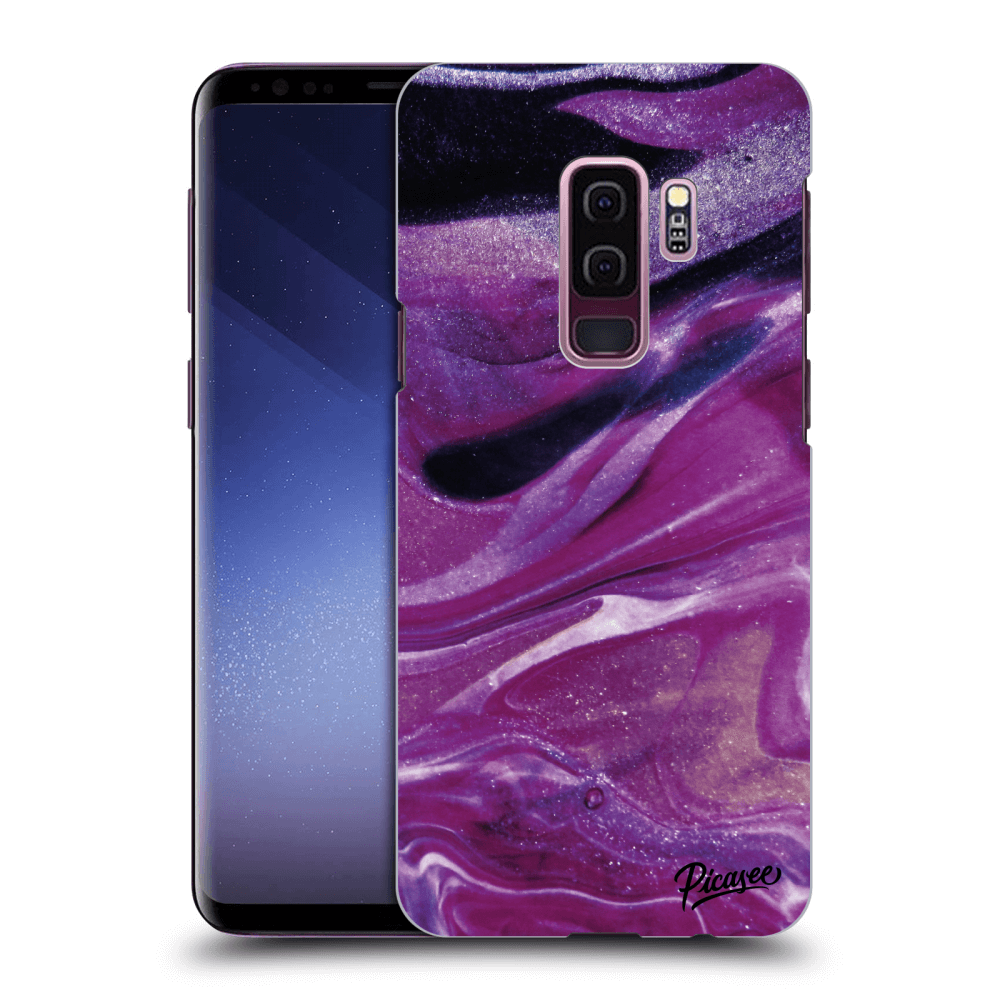 Picasee silikonski črni ovitek za Samsung Galaxy S9 Plus G965F - Purple glitter