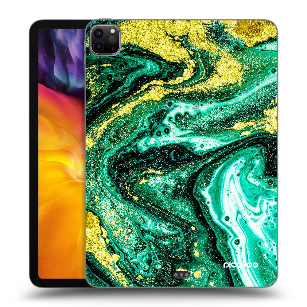 Picasee silikonski črni ovitek za Apple iPad Pro 11" 2024 (7.gen.) - Green Gold