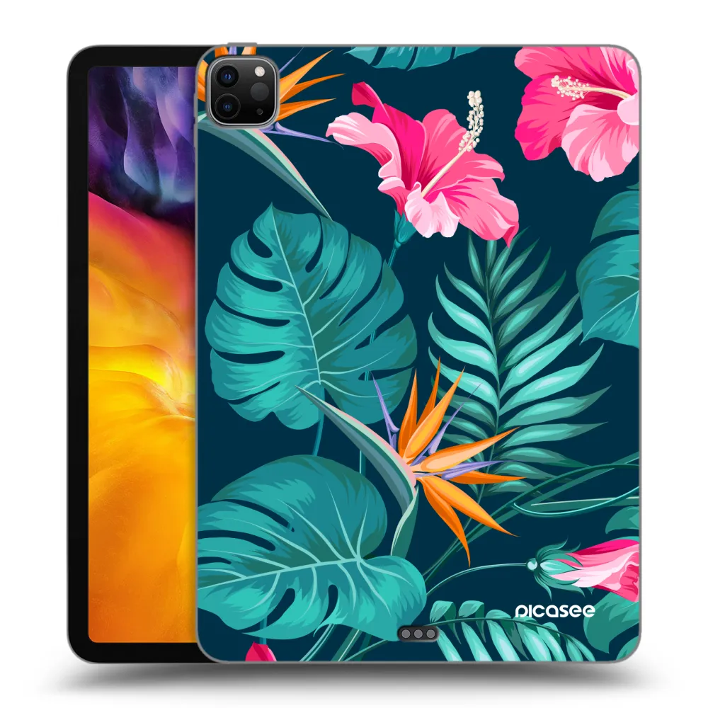 Picasee silikonski črni ovitek za Apple iPad Pro 11" 2024 (7.gen.) - Pink Monstera