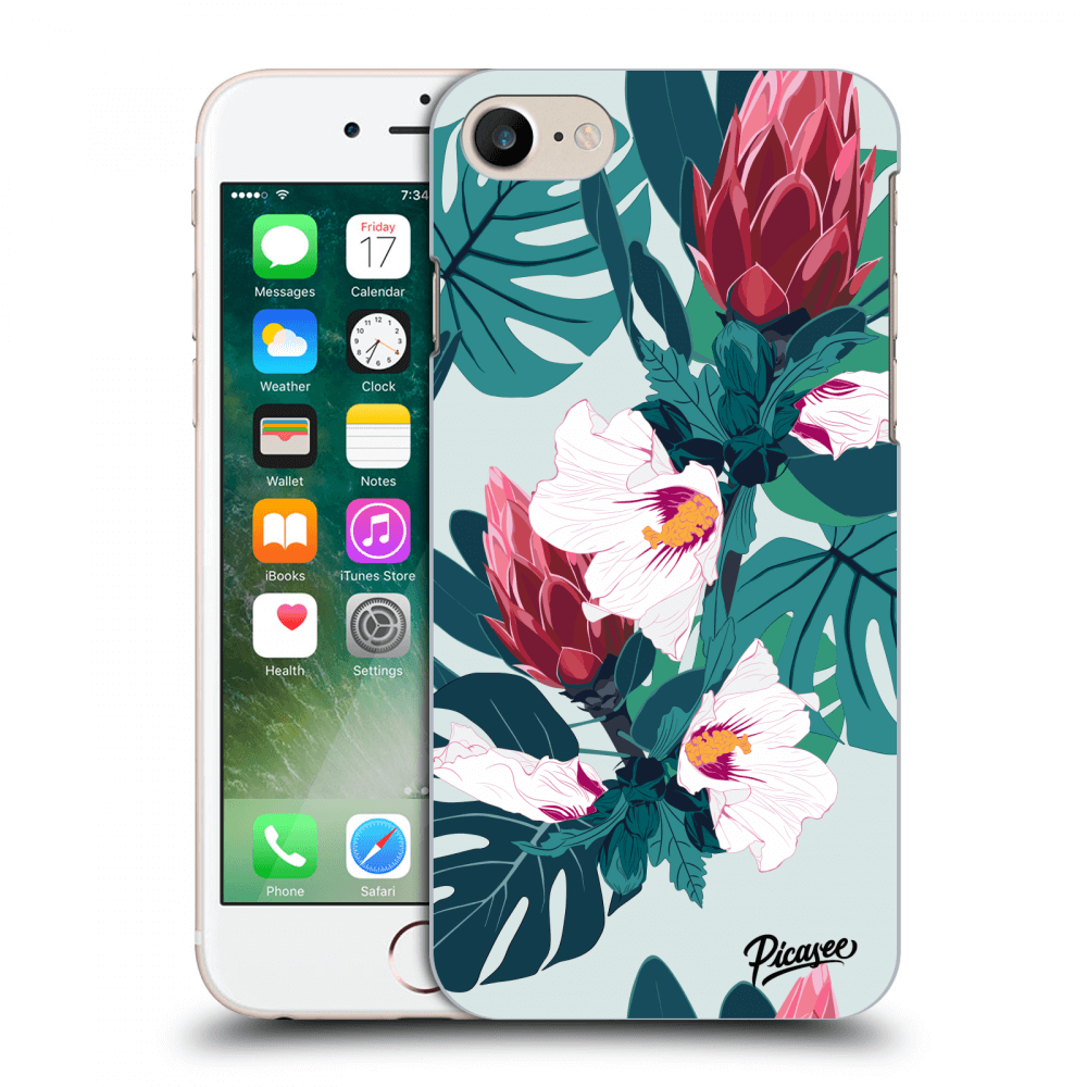 Picasee silikonski črni ovitek za Apple iPhone 7 - Rhododendron
