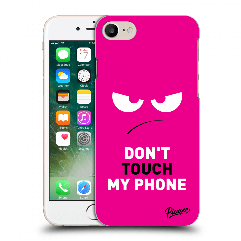 Picasee silikonski črni ovitek za Apple iPhone 7 - Angry Eyes - Pink