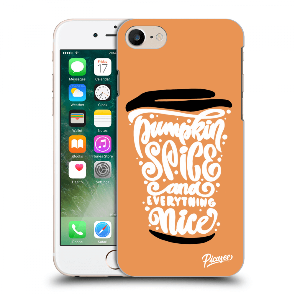 Picasee silikonski prozorni ovitek za Apple iPhone 7 - Pumpkin coffee