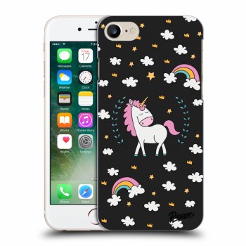 Picasee silikonski črni ovitek za Apple iPhone 7 - Unicorn star heaven