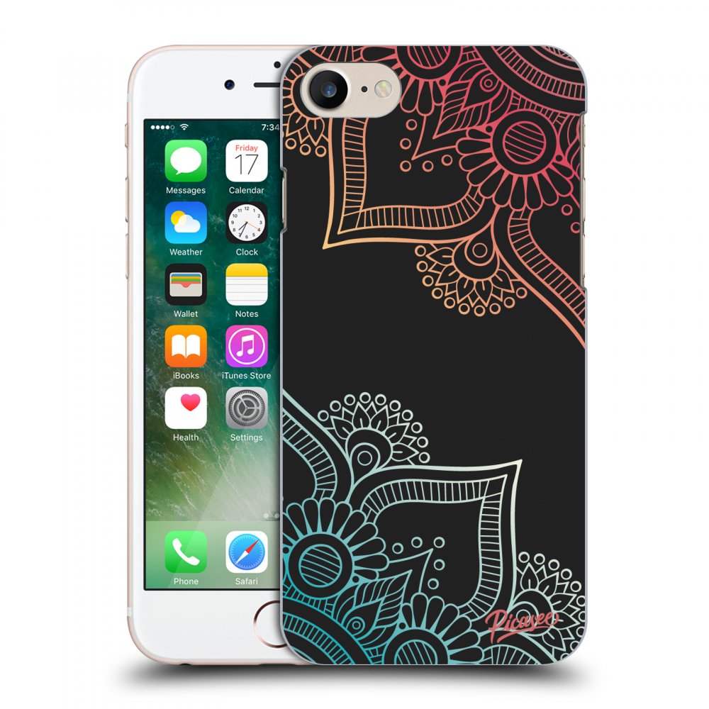 Picasee silikonski črni ovitek za Apple iPhone 7 - Flowers pattern