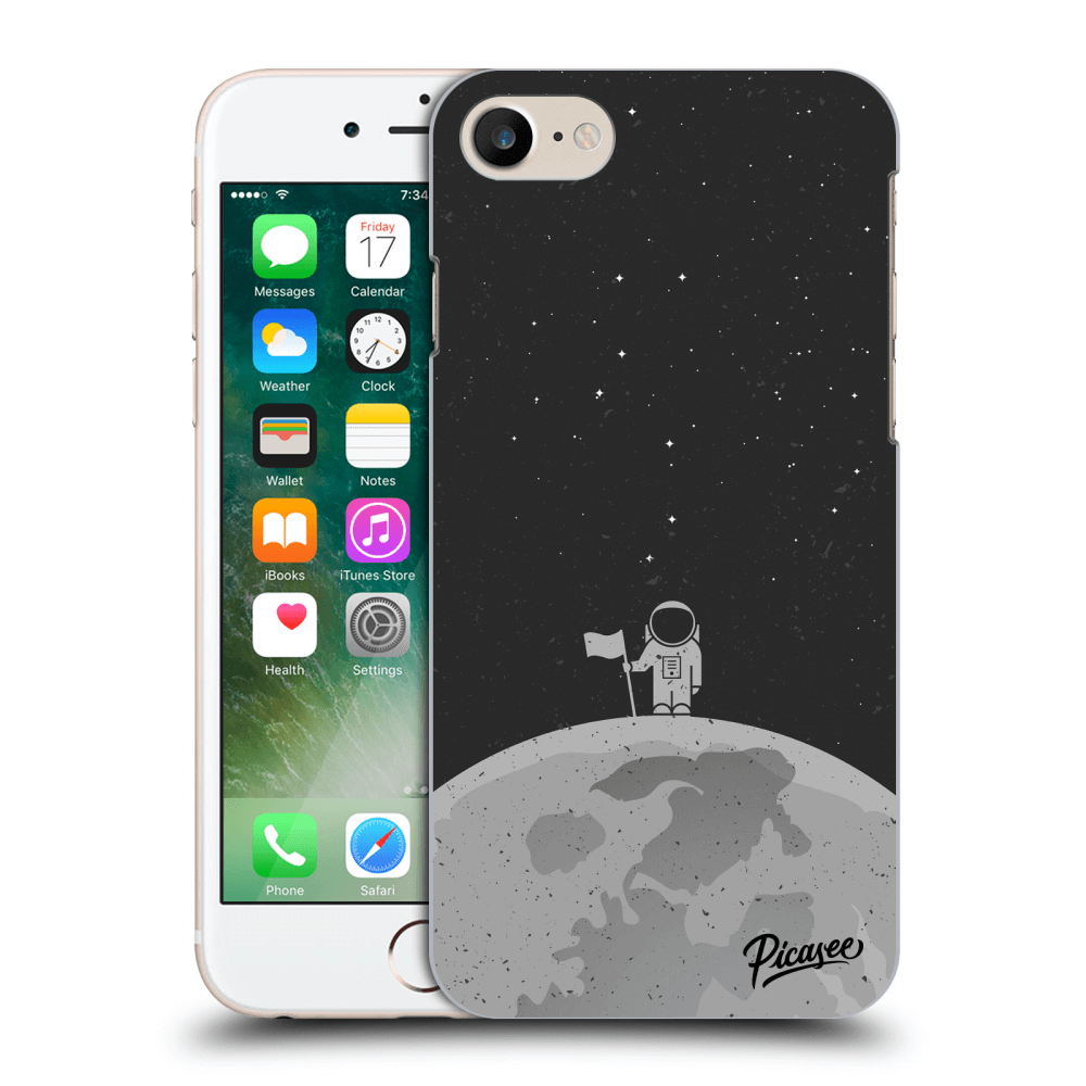 Picasee silikonski črni ovitek za Apple iPhone 7 - Astronaut