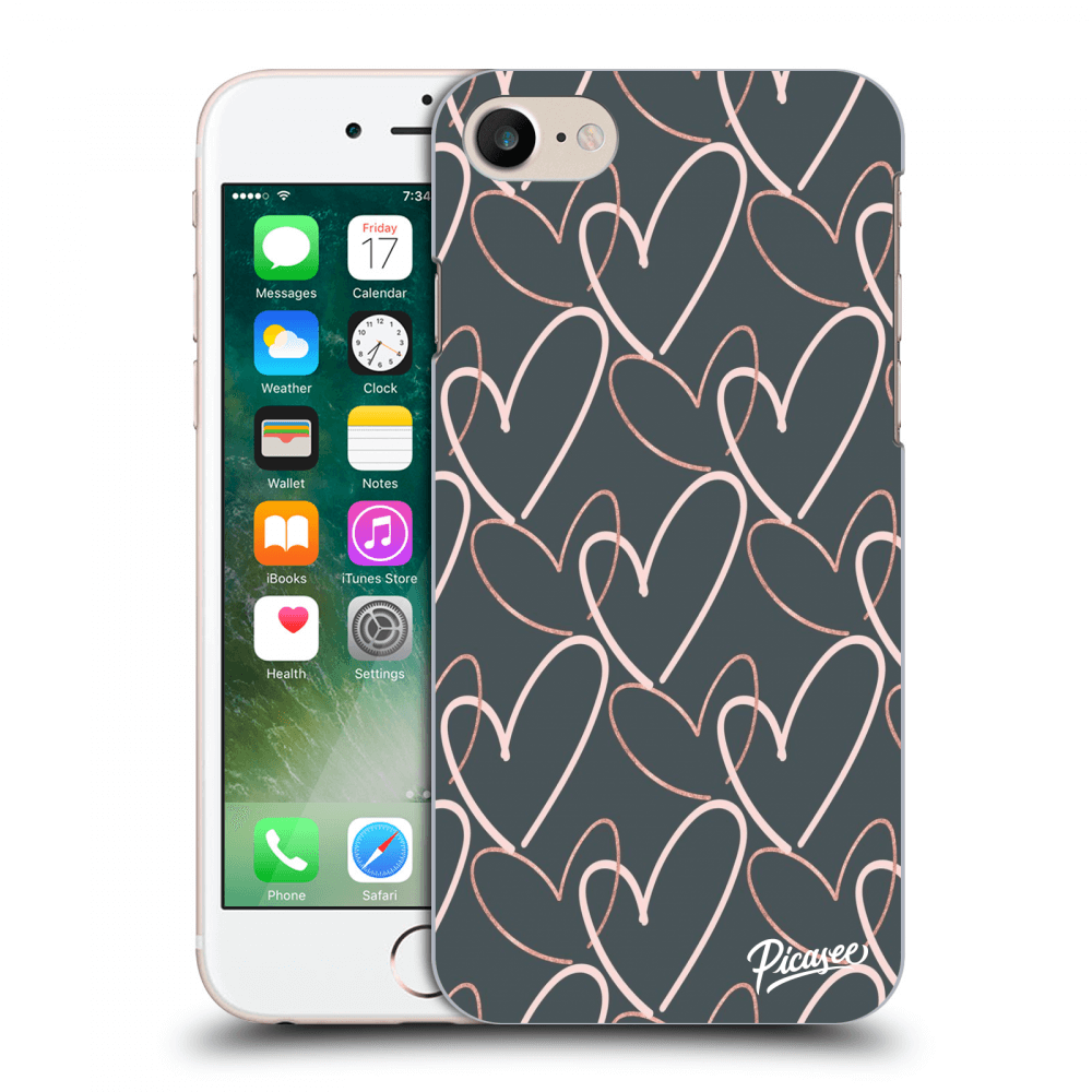 Picasee silikonski črni ovitek za Apple iPhone 7 - Lots of love