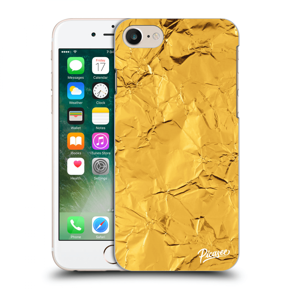 Picasee silikonski prozorni ovitek za Apple iPhone 7 - Gold