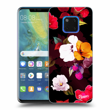 Picasee silikonski črni ovitek za Huawei Mate 20 Pro - Flowers and Berries