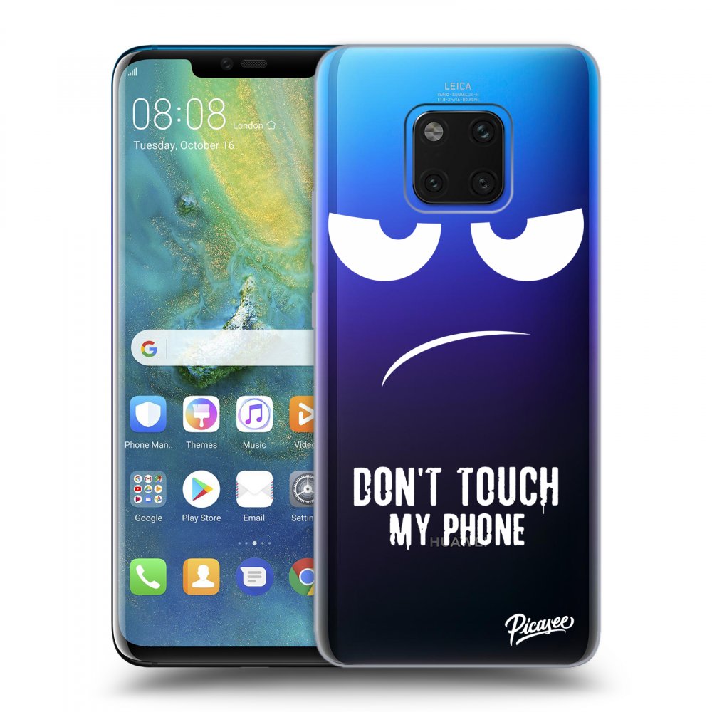 Picasee silikonski prozorni ovitek za Huawei Mate 20 Pro - Don't Touch My Phone
