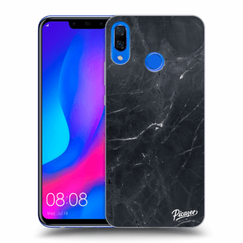 Picasee silikonski črni ovitek za Huawei Nova 3 - Black marble