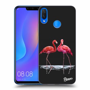 Picasee silikonski črni ovitek za Huawei Nova 3i - Flamingos couple