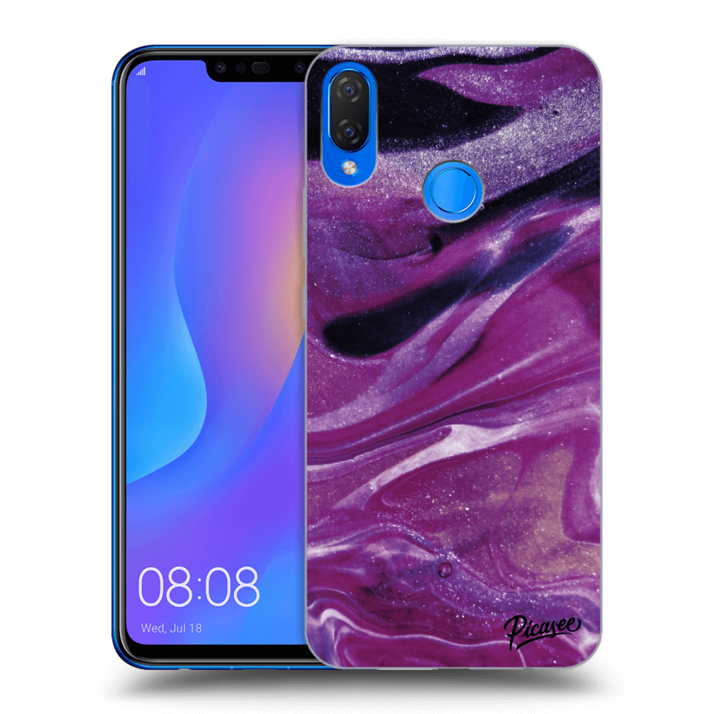 Picasee silikonski prozorni ovitek za Huawei Nova 3i - Purple glitter