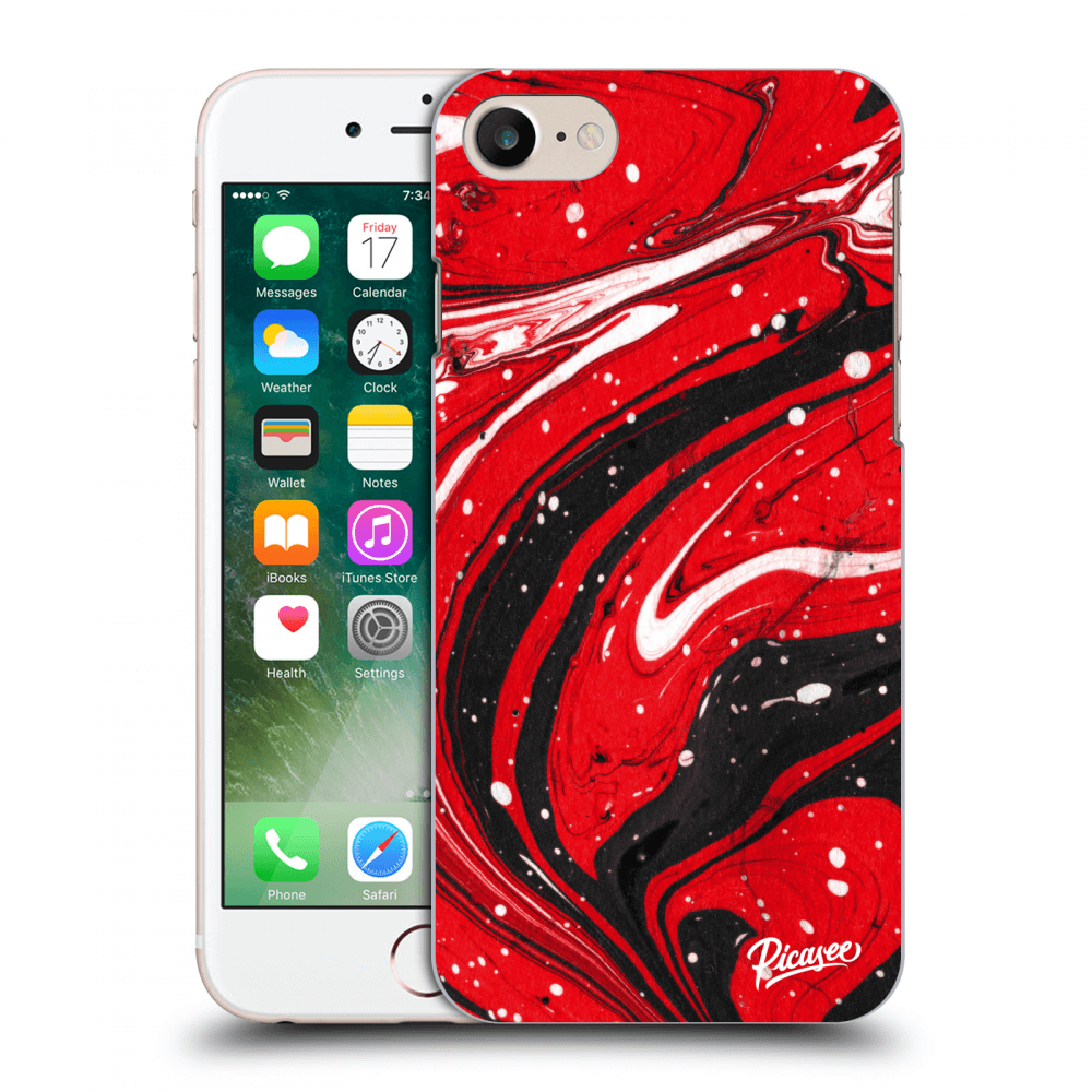Picasee silikonski črni ovitek za Apple iPhone 8 - Red black