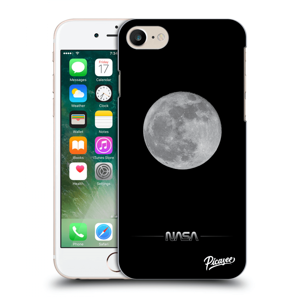 Picasee silikonski črni ovitek za Apple iPhone 8 - Moon Minimal