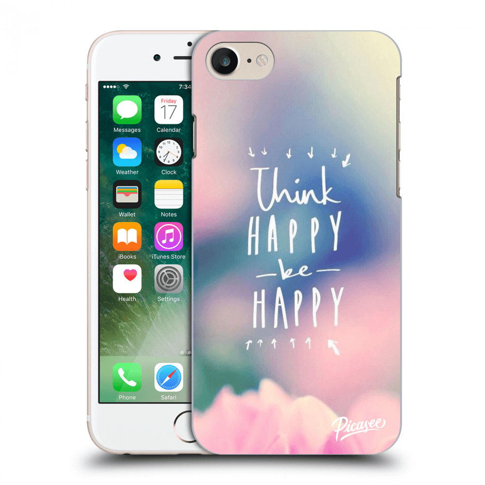 Picasee silikonski prozorni ovitek za Apple iPhone 8 - Think happy be happy