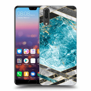 Ovitek za Huawei P20 - Blue geometry