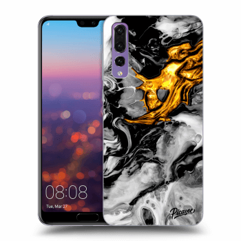 Picasee silikonski črni ovitek za Huawei P20 Pro - Black Gold 2