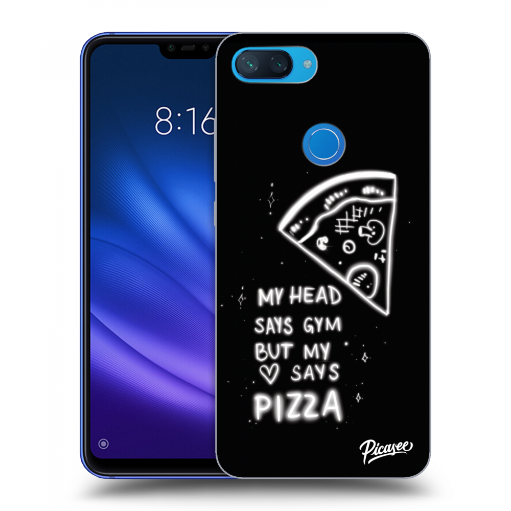 Picasee silikonski črni ovitek za Xiaomi Mi 8 Lite - Pizza