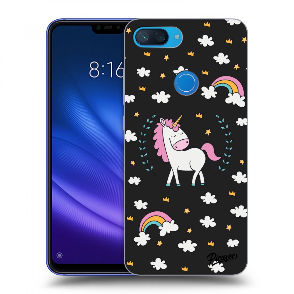 Picasee silikonski črni ovitek za Xiaomi Mi 8 Lite - Unicorn star heaven