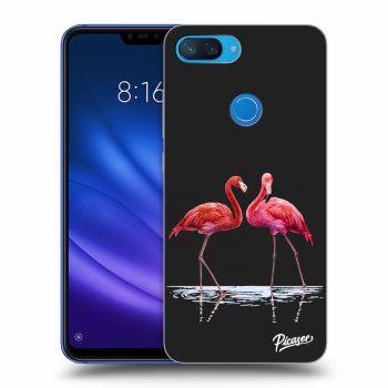 Picasee silikonski črni ovitek za Xiaomi Mi 8 Lite - Flamingos couple