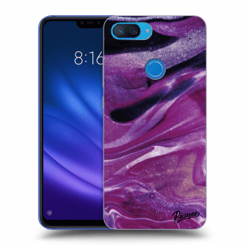 Picasee silikonski črni ovitek za Xiaomi Mi 8 Lite - Purple glitter