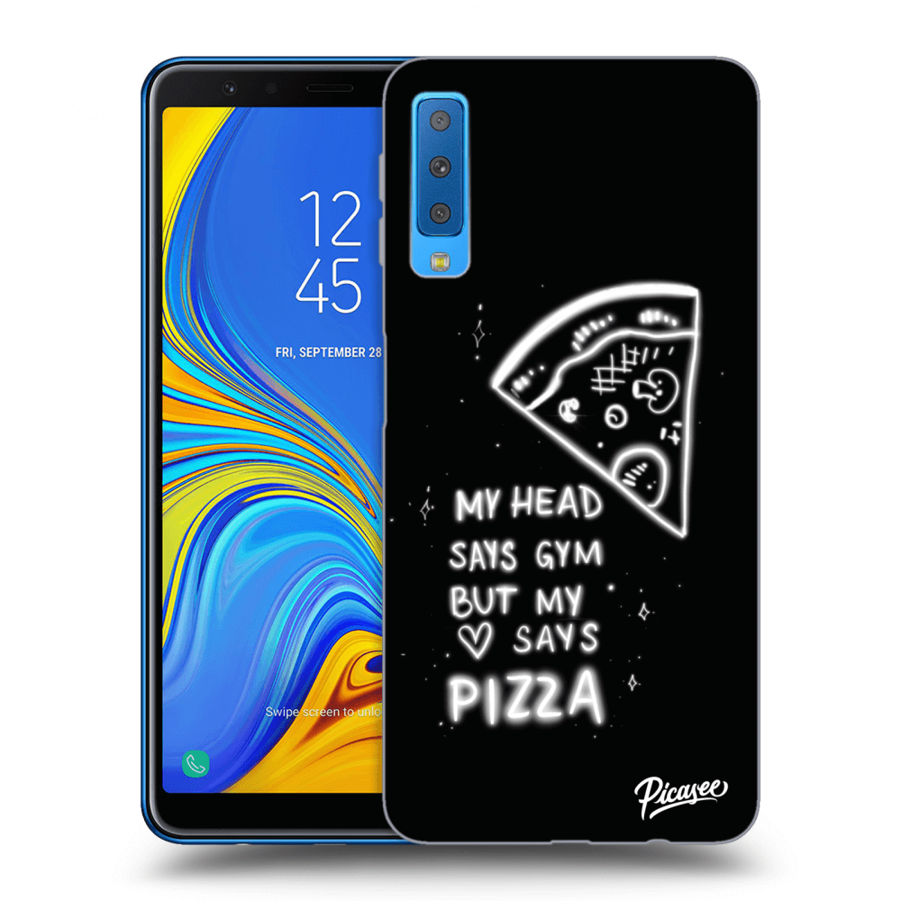 Picasee silikonski črni ovitek za Samsung Galaxy A7 2018 A750F - Pizza