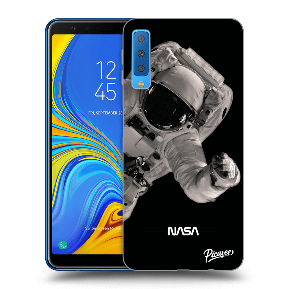 Picasee silikonski črni ovitek za Samsung Galaxy A7 2018 A750F - Astronaut Big