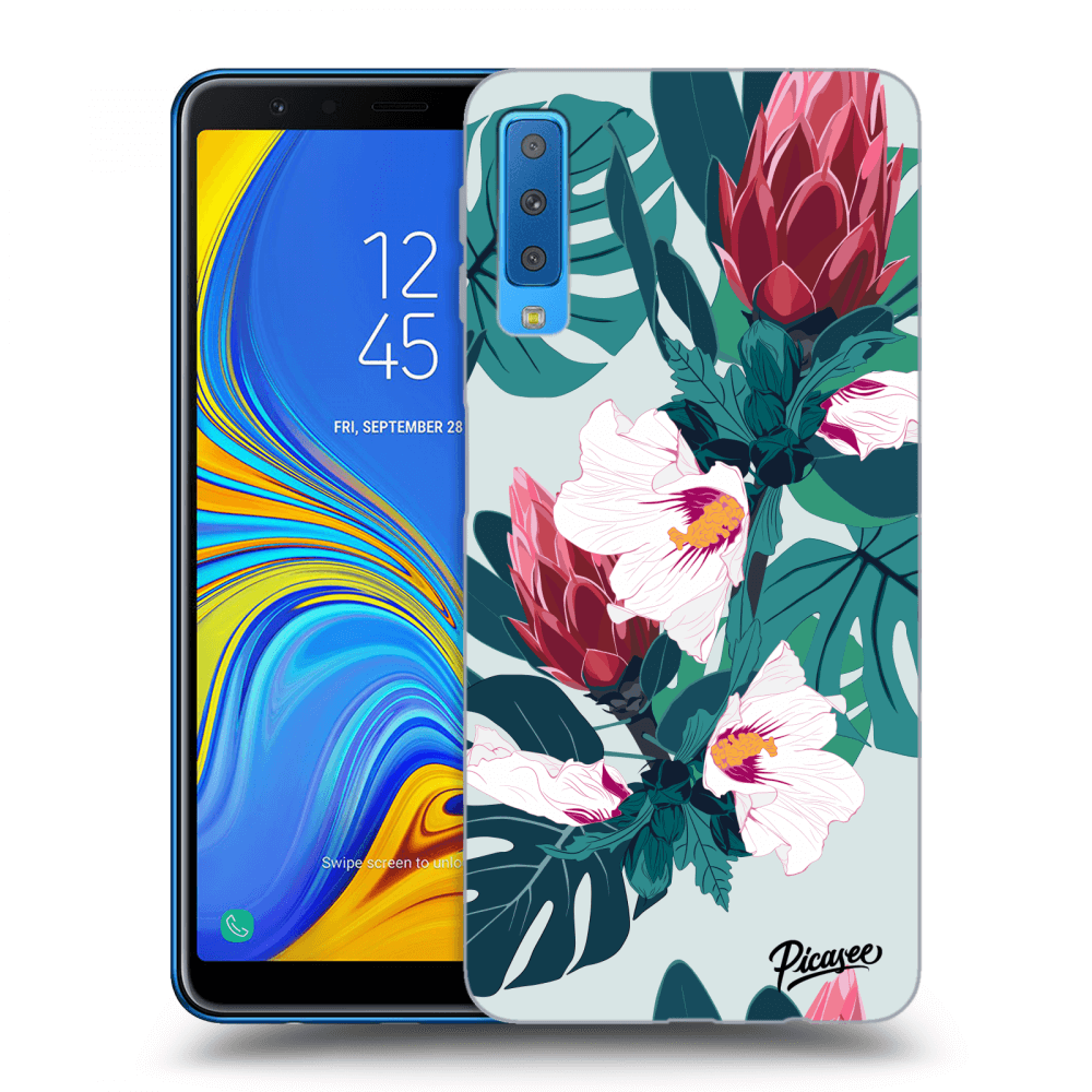 Picasee silikonski črni ovitek za Samsung Galaxy A7 2018 A750F - Rhododendron